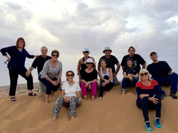 Our intrepid group on top of a dune 